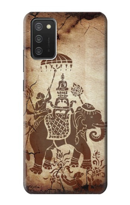 S2102 Thai Art Buddha on Elephant Hülle Schutzhülle Taschen für Samsung Galaxy A03S