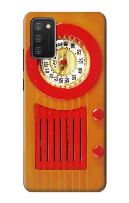 S2780 Vintage Orange Bakelite Radio Hülle Schutzhülle Taschen für Samsung Galaxy A03S