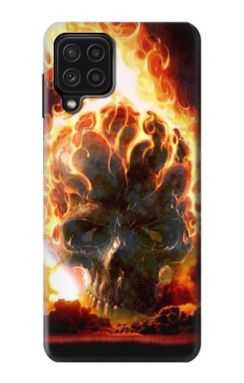 S0863 Hell Fire Skull Hülle Schutzhülle Taschen für Samsung Galaxy A22 4G