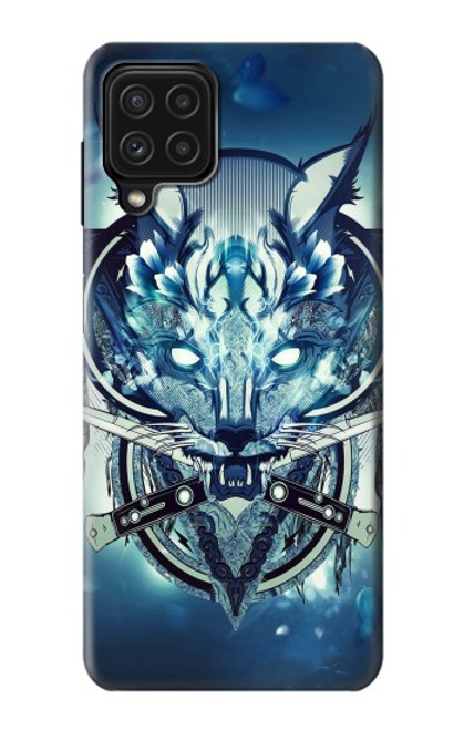 S1135 Wolf with knives Rock Hülle Schutzhülle Taschen für Samsung Galaxy A22 4G