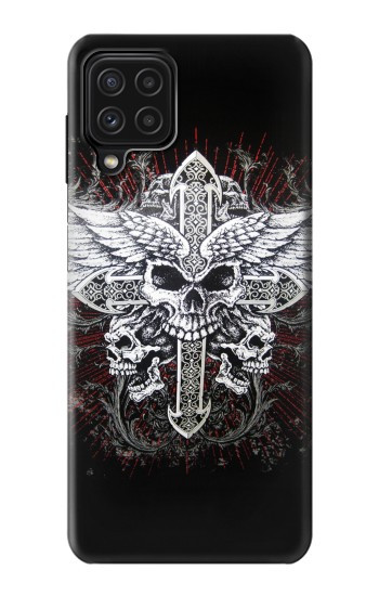 S1434 Skull Wing Tattoo Biker Hülle Schutzhülle Taschen für Samsung Galaxy A22 4G