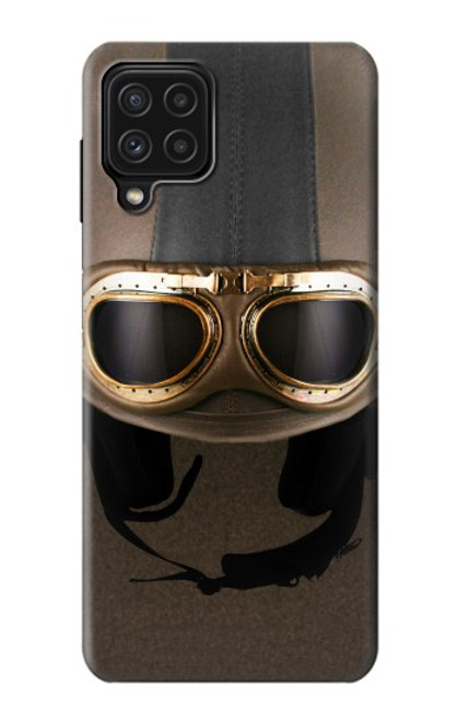 S2645 Vintage Brown Goggles Motorcycle Helmet Hülle Schutzhülle Taschen für Samsung Galaxy A22 4G