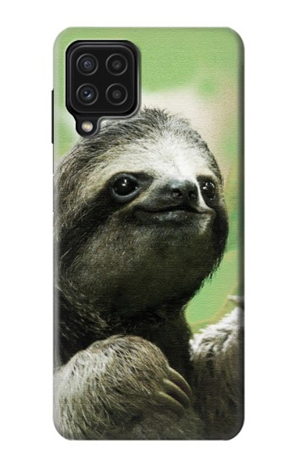 S2708 Smiling Sloth Hülle Schutzhülle Taschen für Samsung Galaxy A22 4G
