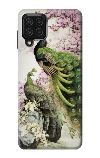 S2773 Peacock Chinese Brush Painting Hülle Schutzhülle Taschen für Samsung Galaxy A22 4G
