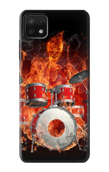 S1431 Skull Drum Fire Rock Hülle Schutzhülle Taschen für Samsung Galaxy A22 5G