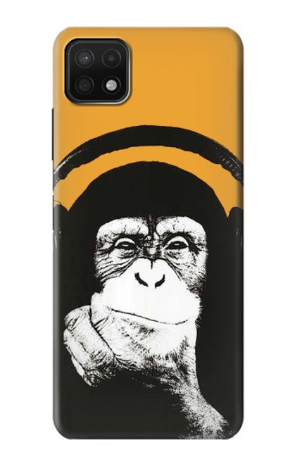 S2324 Funny Monkey with Headphone Pop Music Hülle Schutzhülle Taschen für Samsung Galaxy A22 5G