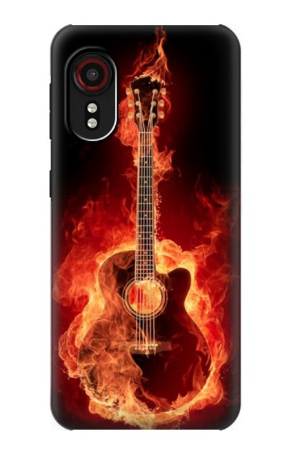 S0415 Fire Guitar Burn Hülle Schutzhülle Taschen für Samsung Galaxy Xcover 5