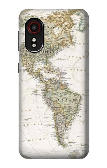 S0604 World Map Hülle Schutzhülle Taschen für Samsung Galaxy Xcover 5