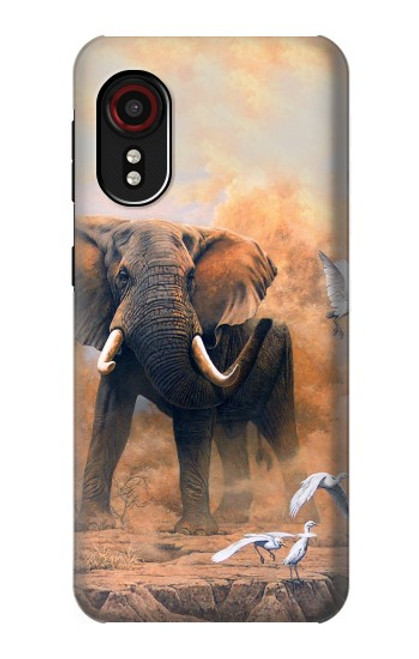 S1292 Dusty Elephant Egrets Hülle Schutzhülle Taschen für Samsung Galaxy Xcover 5