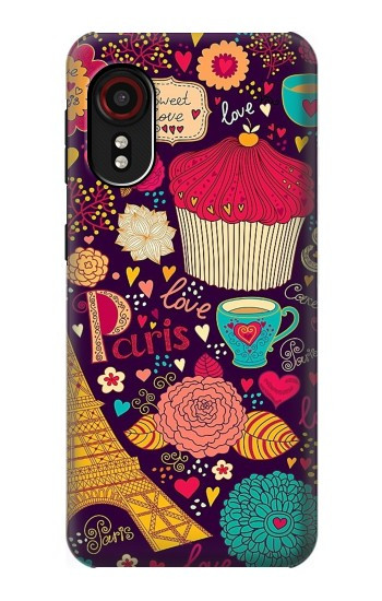 S2353 Paris Cartoon Vintage Pattern Hülle Schutzhülle Taschen für Samsung Galaxy Xcover 5