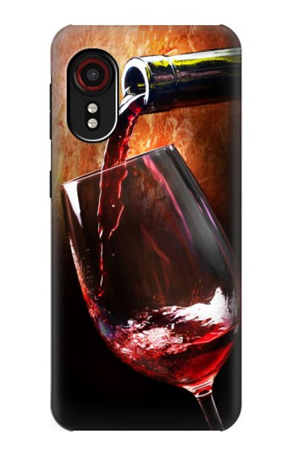 S2396 Red Wine Bottle And Glass Hülle Schutzhülle Taschen für Samsung Galaxy Xcover 5