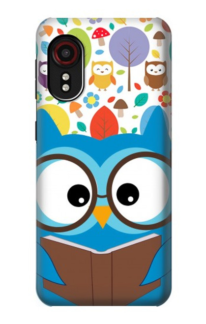 S2521 Cute Nerd Owl Cartoon Hülle Schutzhülle Taschen für Samsung Galaxy Xcover 5