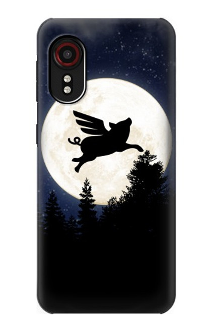 S3289 Flying Pig Full Moon Night Hülle Schutzhülle Taschen für Samsung Galaxy Xcover 5