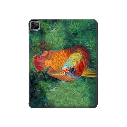 S1157 Red Arowana Fish Hülle Schutzhülle Taschen für iPad Pro 12.9 (2022,2021,2020,2018, 3rd, 4th, 5th, 6th)