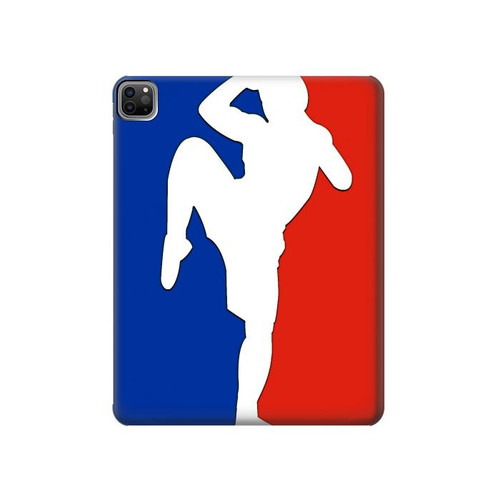 S2278 Muay Thai Kickboxing MMA Martial Art White Hülle Schutzhülle Taschen für iPad Pro 12.9 (2022, 2021, 2020, 2018), iPad Air 13 (2025, 2024)