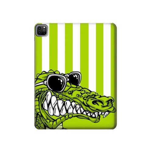 S2323 Funny Green Alligator Crocodile Hülle Schutzhülle Taschen für iPad Pro 12.9 (2022, 2021, 2020, 2018), iPad Air 13 (2025, 2024)