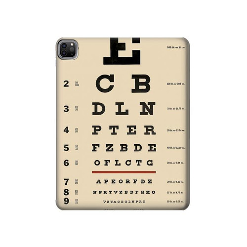 S2502 Eye Exam Chart Decorative Decoupage Poster Hülle Schutzhülle Taschen für iPad Pro 12.9 (2022, 2021, 2020, 2018), iPad Air 13 (2025, 2024)