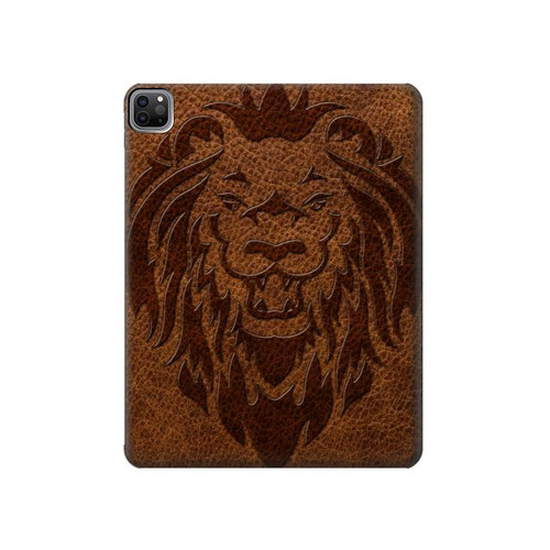 S2529 Leo Zodiac Tattoo Brown Graphic Print Hülle Schutzhülle Taschen für iPad Pro 12.9 (2022, 2021, 2020, 2018), iPad Air 13 (2025, 2024)