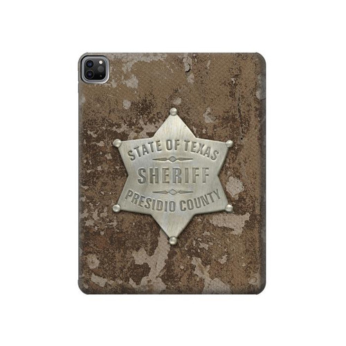 S2868 Texas Presidio County Sheriff Badge Hülle Schutzhülle Taschen für iPad Pro 12.9 (2022, 2021, 2020, 2018), iPad Air 13 (2025, 2024)