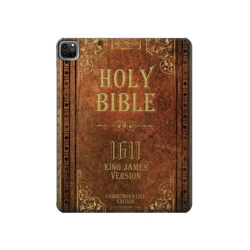 S2890 Holy Bible 1611 King James Version Hülle Schutzhülle Taschen für iPad Pro 12.9 (2022, 2021, 2020, 2018), iPad Air 13 (2025, 2024)