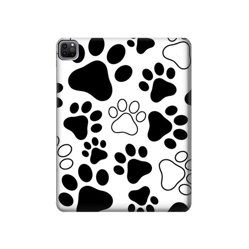 S2904 Dog Paw Prints Hülle Schutzhülle Taschen für iPad Pro 12.9 (2022, 2021, 2020, 2018), iPad Air 13 (2025, 2024)