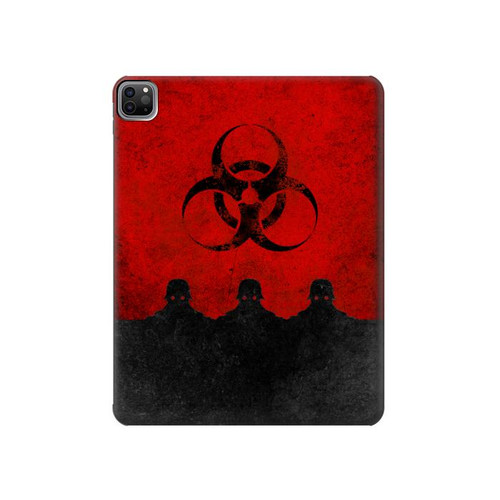 S2917 Biohazards Virus Red Alert Hülle Schutzhülle Taschen für iPad Pro 12.9 (2022, 2021, 2020, 2018), iPad Air 13 (2025, 2024)