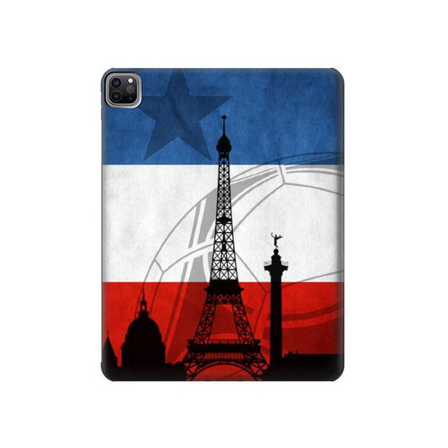 S2980 France Football Soccer Hülle Schutzhülle Taschen für iPad Pro 12.9 (2022, 2021, 2020, 2018), iPad Air 13 (2025, 2024)