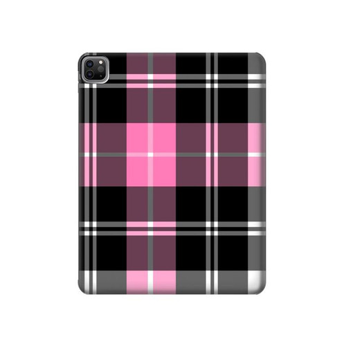S3091 Pink Plaid Pattern Hülle Schutzhülle Taschen für iPad Pro 12.9 (2022, 2021, 2020, 2018), iPad Air 13 (2025, 2024)