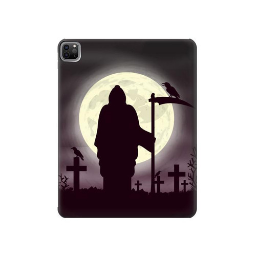 S3262 Grim Reaper Night Moon Cemetery Hülle Schutzhülle Taschen für iPad Pro 12.9 (2022, 2021, 2020, 2018), iPad Air 13 (2025, 2024)