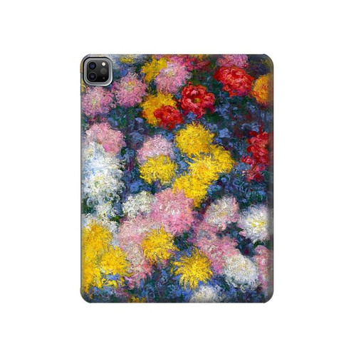 S3342 Claude Monet Chrysanthemums Hülle Schutzhülle Taschen für iPad Pro 12.9 (2022, 2021, 2020, 2018), iPad Air 13 (2025, 2024)