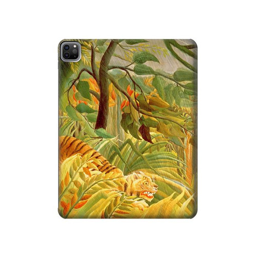S3344 Henri Rousseau Tiger in a Tropical Storm Hülle Schutzhülle Taschen für iPad Pro 12.9 (2022, 2021, 2020, 2018), iPad Air 13 (2025, 2024)