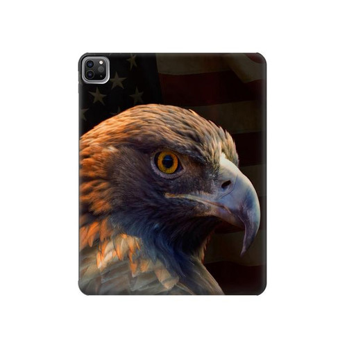 S3376 Eagle American Flag Hülle Schutzhülle Taschen für iPad Pro 12.9 (2022,2021,2020,2018, 3rd, 4th, 5th, 6th)