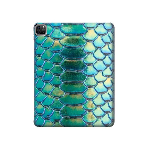 S3414 Green Snake Scale Graphic Print Hülle Schutzhülle Taschen für iPad Pro 12.9 (2022, 2021, 2020, 2018), iPad Air 13 (2025, 2024)