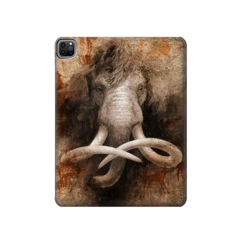 S3427 Mammoth Ancient Cave Art Hülle Schutzhülle Taschen für iPad Pro 12.9 (2022, 2021, 2020, 2018), iPad Air 13 (2025, 2024)