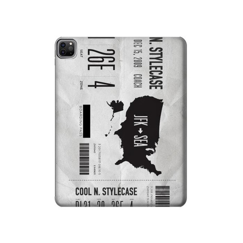 S3615 Airline Boarding Pass Art Hülle Schutzhülle Taschen für iPad Pro 12.9 (2022, 2021, 2020, 2018), iPad Air 13 (2025, 2024)