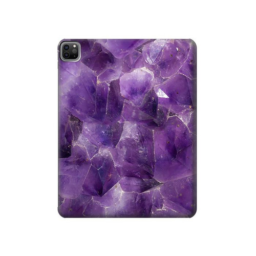 S3713 Purple Quartz Amethyst Graphic Printed Hülle Schutzhülle Taschen für iPad Pro 12.9 (2022, 2021, 2020, 2018), iPad Air 13 (2025, 2024)