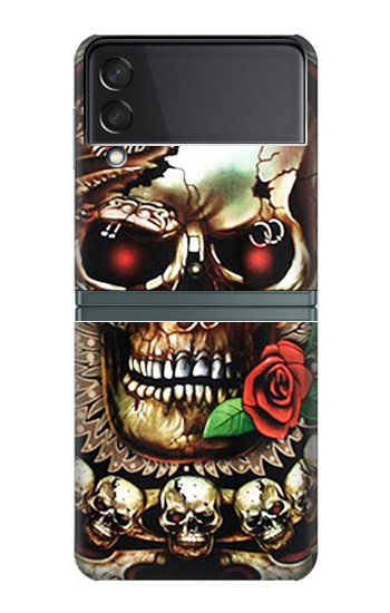 S0753 Skull Wing Rose Punk Case For Samsung Galaxy Z Flip 3 5G