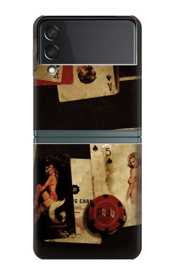 S1069 Old Vintage Sexy Poker Case For Samsung Galaxy Z Flip 3 5G