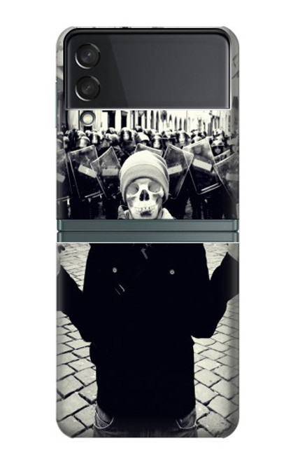S1108 Skull Mask Man Protester Case For Samsung Galaxy Z Flip 3 5G