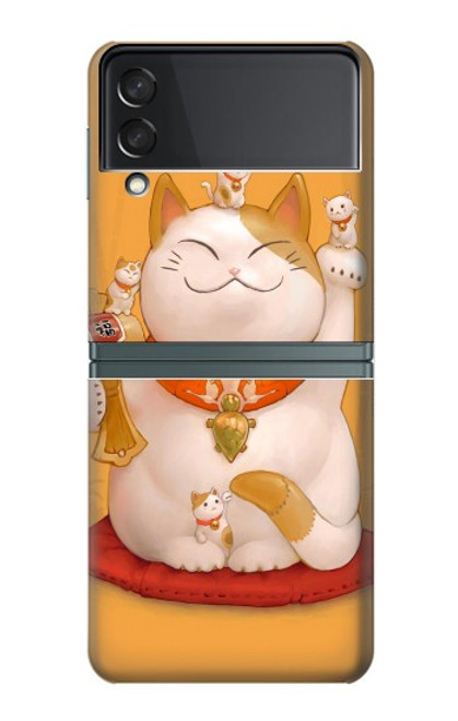S1217 Maneki Neko Lucky Cat Case For Samsung Galaxy Z Flip 3 5G
