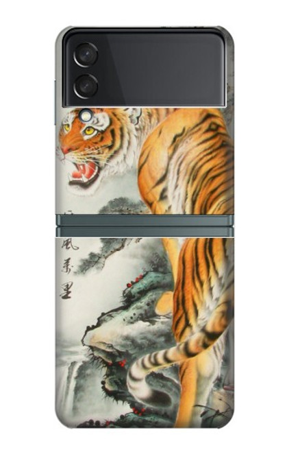 S1934 Chinese Tiger Painting Case For Samsung Galaxy Z Flip 3 5G