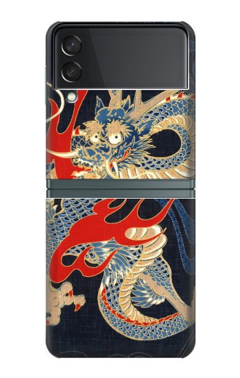 S2073 Japan Dragon Art Case For Samsung Galaxy Z Flip 3 5G