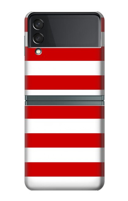 S2364 Red and White Striped Case For Samsung Galaxy Z Flip 3 5G