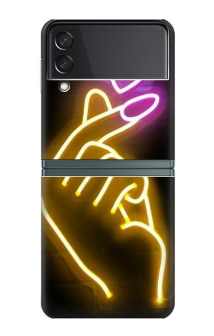 S3512 Cute Mini Heart Neon Graphic Case For Samsung Galaxy Z Flip 3 5G