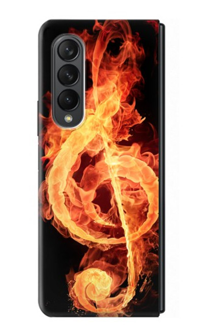 S0493 Music Note Burn Case For Samsung Galaxy Z Fold 3 5G S0493 Music Note Burn Case For Samsung Galaxy Z Fold 3 5G