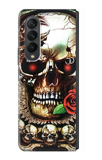 S0753 Skull Wing Rose Punk Case For Samsung Galaxy Z Fold 3 5G