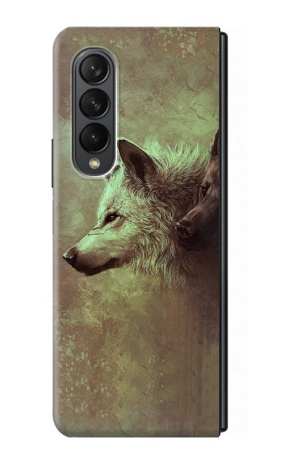 S0931 White Black Wolf Case For Samsung Galaxy Z Fold 3 5G