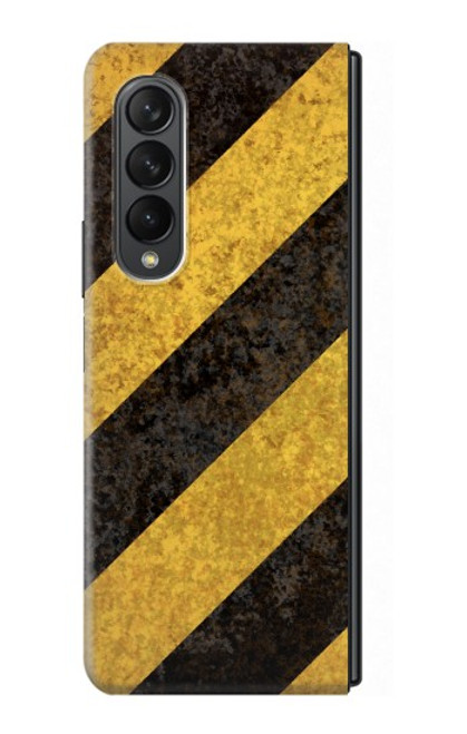 S2231 Yellow and Black Line Hazard Striped Case For Samsung Galaxy Z Fold 3 5G