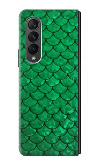 S2704 Green Fish Scale Pattern Graphic Case For Samsung Galaxy Z Fold 3 5G