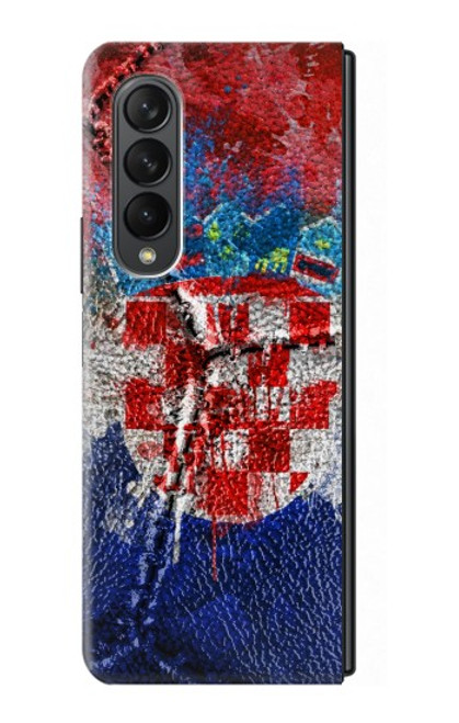 S3313 Croatia Flag Vintage Football Graphic Case For Samsung Galaxy Z Fold 3 5G